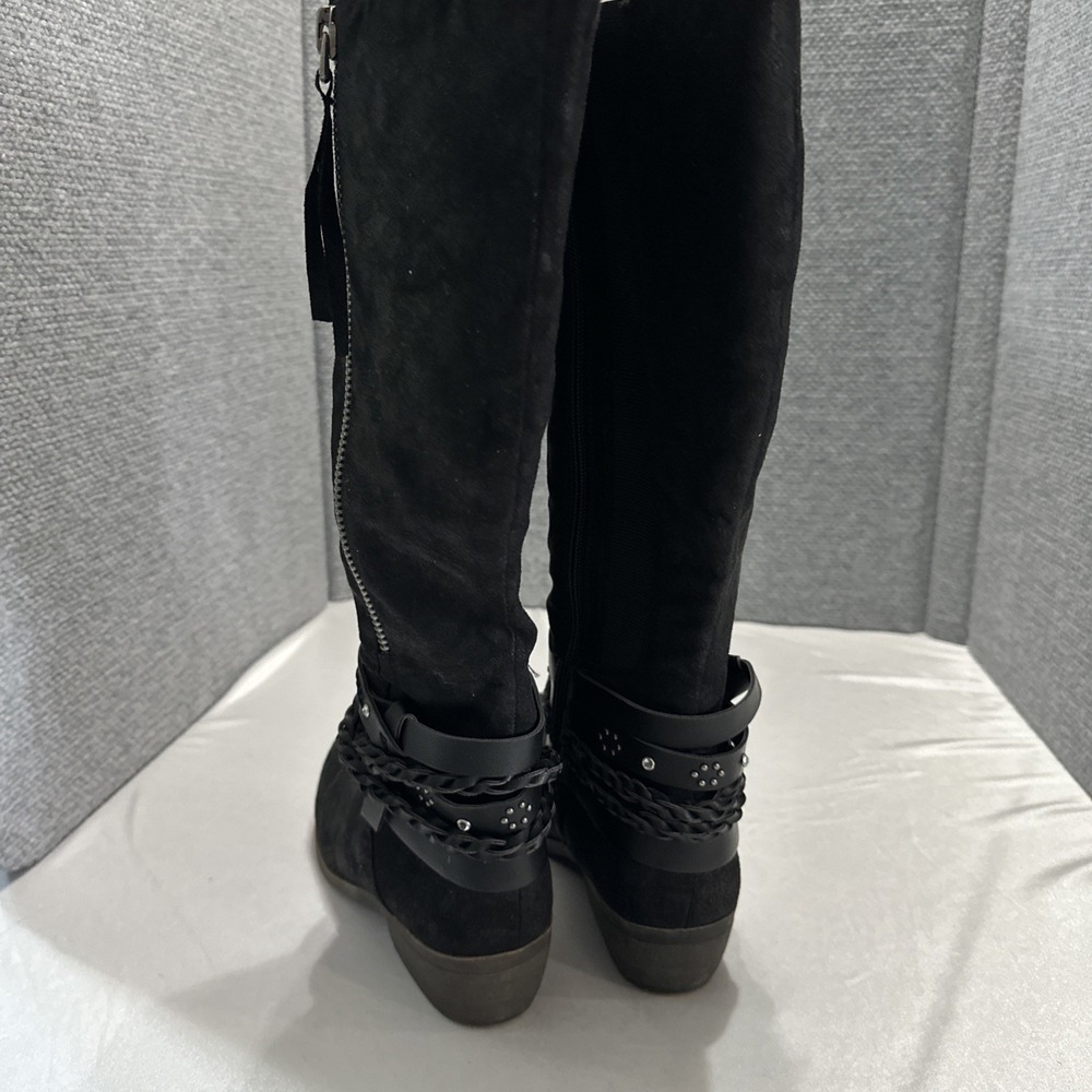 SO Swedish Knee High Boots Adjustable Fit Black Women's Size 7 - Picture 5 of 12